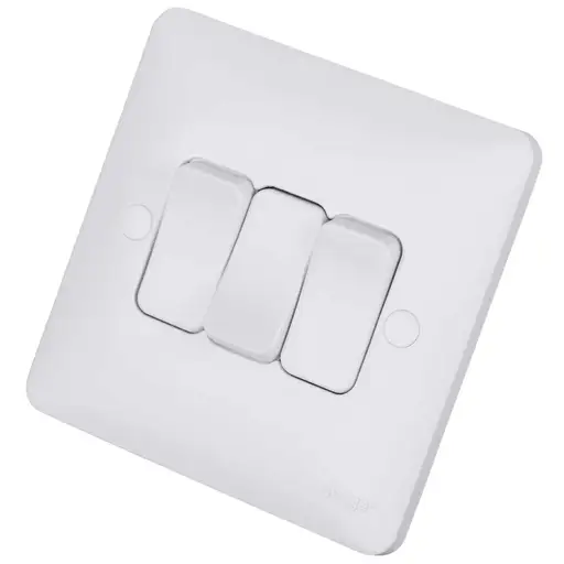 Hager 10AX 3 Gang 2 Way Wall Switch