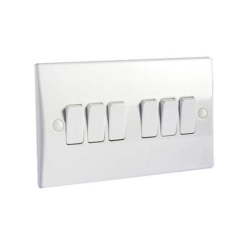 Hager 10A 6 Gang 2 Way Light Switch