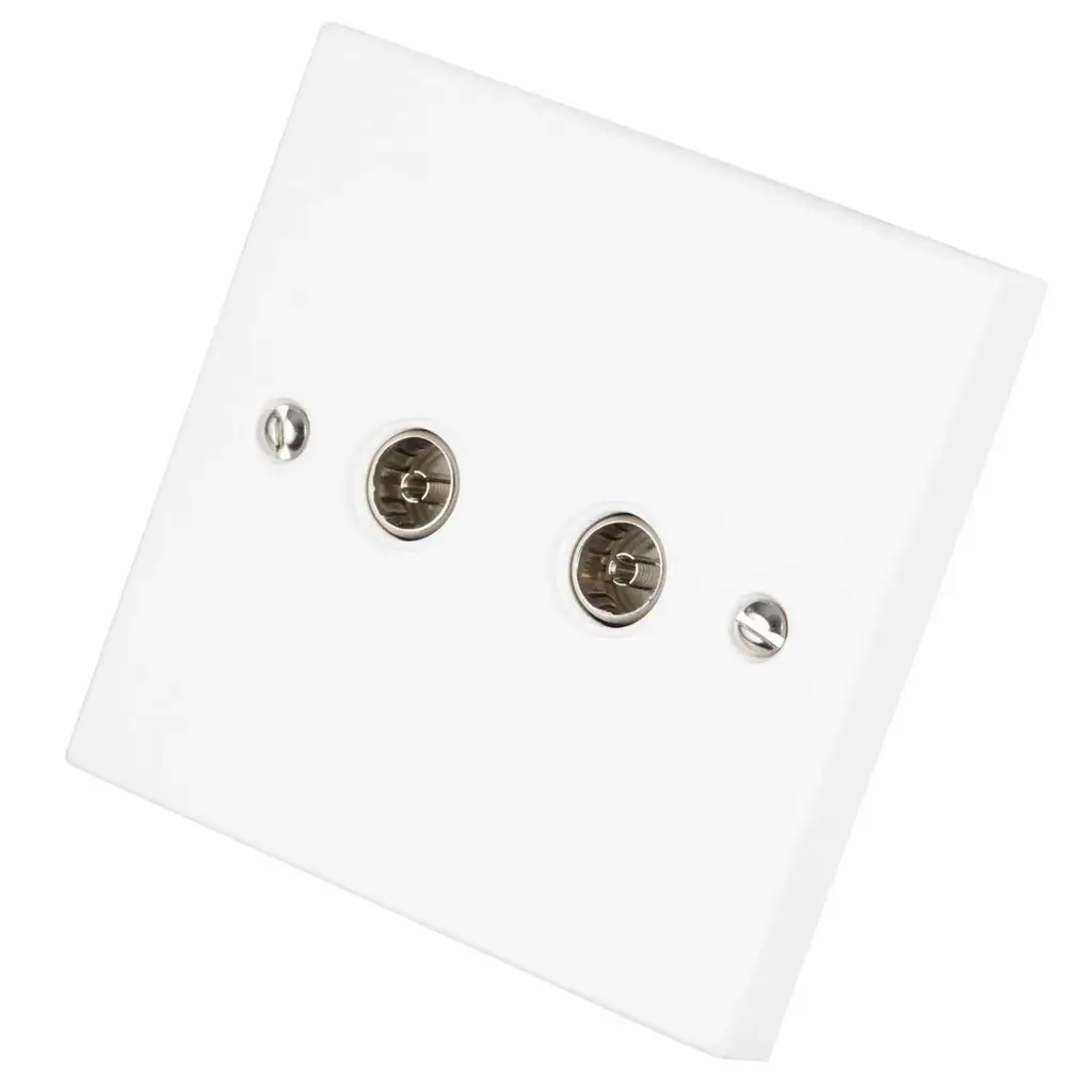 Click 1 Gang Twin Co-Axial Socket Outlet 