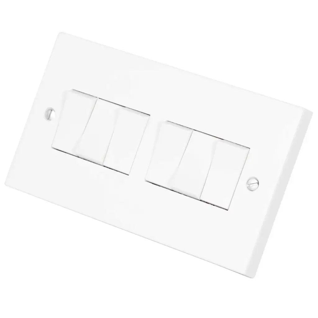 Click 10A 6 Gang 2 Way Plate Switch 