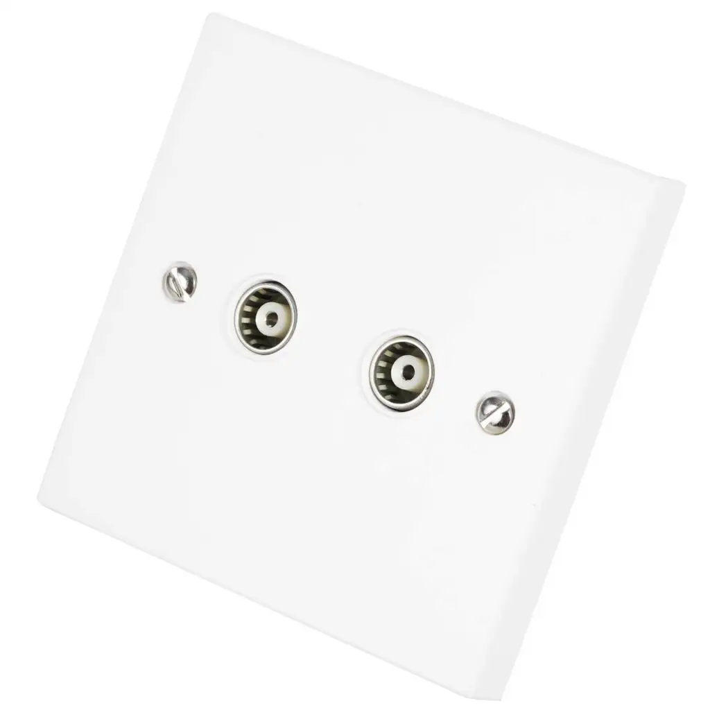 Click Twin Isolated Co-Axial Socket Outlet    