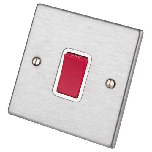 Hartland Stain Steel 1 Gang 45A 2 Pole Switch