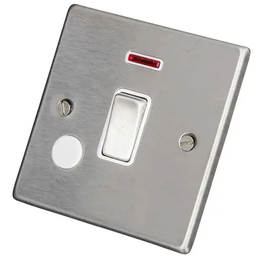 Hartland Stain Steel 1 20AX 2 Pole Switch Outlet Neon