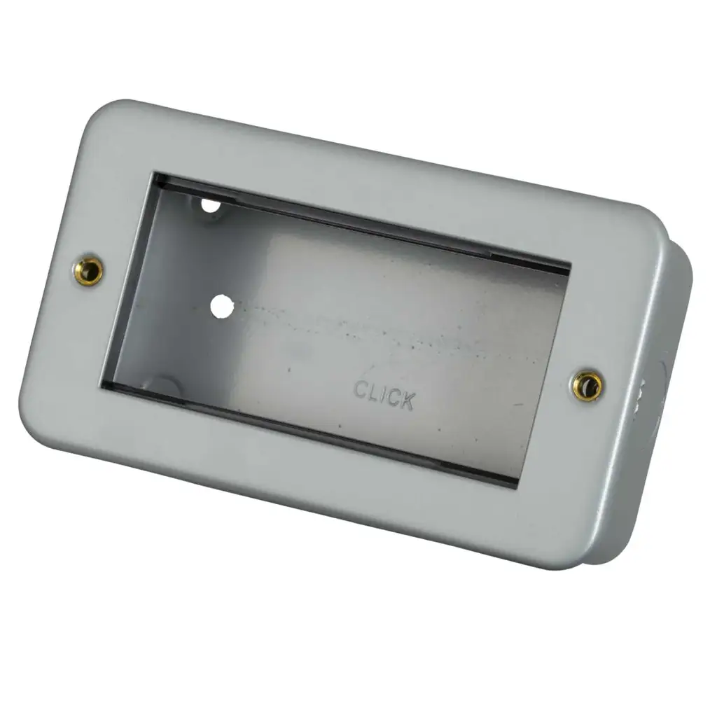 Click 2 Gang 4 Module Front Plate and Enclosure Metal Clad