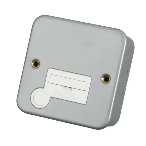 Click 13A Unswitched Fused Spur with Flex Outlet Metal Clad