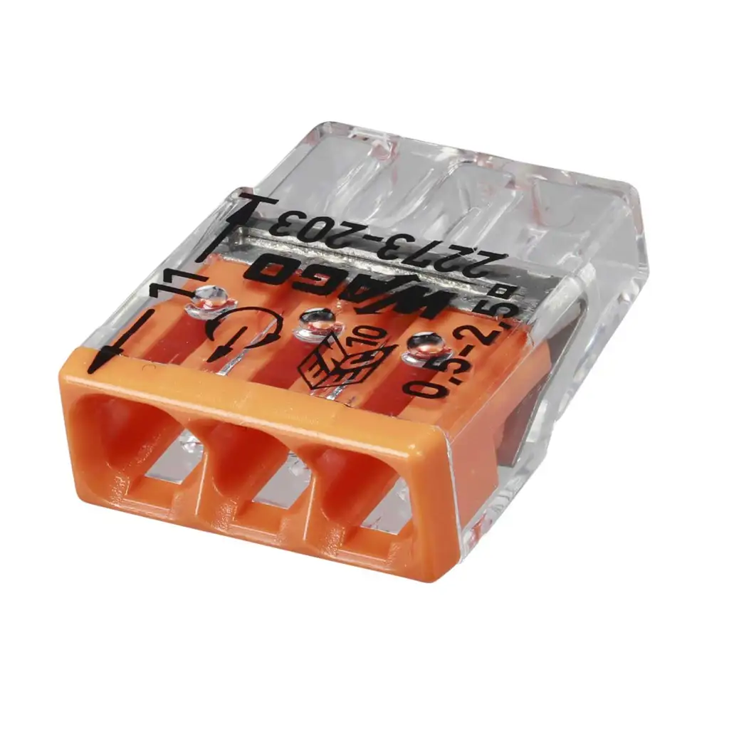 Wago Compact 3 Way Connector Terminal Block Orange (Pack of 100)