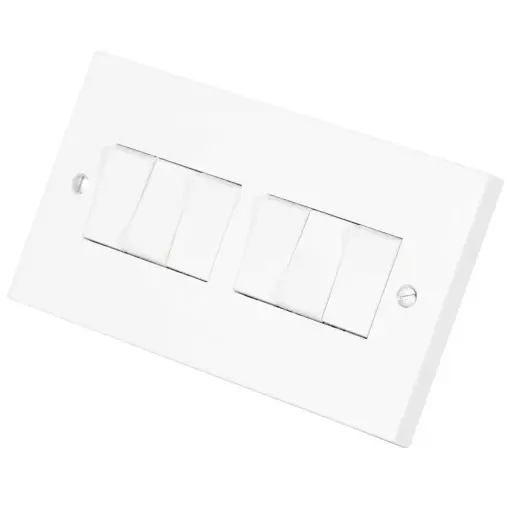 [PRW105] Click 10A 6 Gang 2 Way Plate Switch 