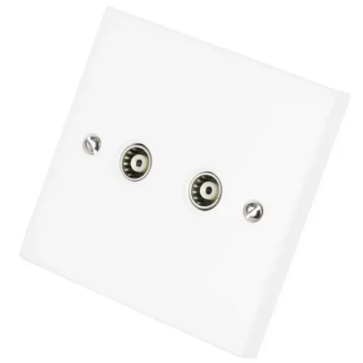 [PRW159] Click Twin Isolated Co-Axial Socket Outlet    