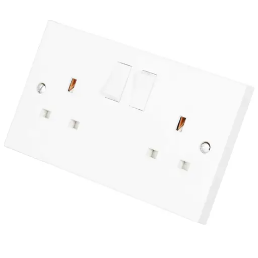 [PRW036] Scolmore Click Polar 13A DP 2 Gang Switched Socket White