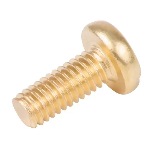 [216-355-015] Olympic Fixings M4 x 10mm Pan Head Slot Screws Brass (Pack of 100)