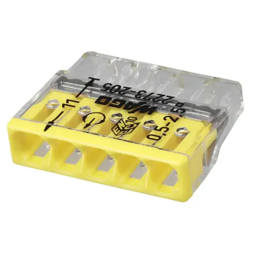 [2273-205] Wago Compact 5 Way Connector Terminal Block Yellow (Pack of 100)